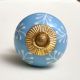 Turquoise Leaf Ceramic Knob