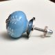 Turquoise Leaf Ceramic Knob