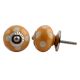 Mustard Polka Dot Ceramic Dresser Knob