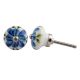 Turquoise Flower Ceramic Knob