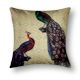 Peacock Hand Printed Cushion Cover