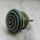 Green Striped Flat Knob