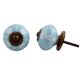 Turquoise White Heart Dot Ceramic Knob
