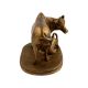 Cow and Calf Brass Sculpture