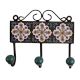Green Floral Ceramic Tiles Hooks-464