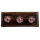 Pink Daffodils Ceramic Etched Wooden Hooks