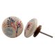 White Multicolor Ceramic Flower Knob