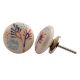 White Multicolor Ceramic Flower Knob