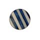 Round Slate Blue White Metal and Bone Knob