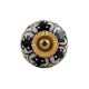 Cream Decorative Black Ceramic Knob