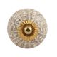 White Intricate Design Embossed Ceramic Crackle Knob