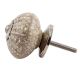 White Intricate Design Embossed Ceramic Crackle Knob