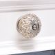 Cream Embossed Detailed Design Ceramic Cabinet Knob
