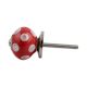Red Polka Dot Small Ceramic Cabinet Knob