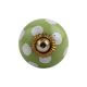 Green Polka Dot Small Ceramic Drawer Knob