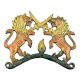 Bronze Two Lion and Sword Look Hooks