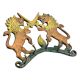 Bronze Two Lion and Sword Look Hooks