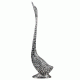 Silver Duck Sculpture with Slender Neck