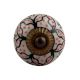 Black Floral Orange Dot Ceramic Knob