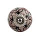 Black Floral Orange Dot Ceramic Knob