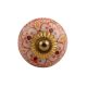 Orange Ceramic Floral Knob