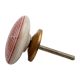 Red Stripe Flat Ceramic Dresser Knob