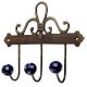 Navy Blue White Dot Ceramic Iron Hooks