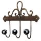 Black Floral Ceramic Iron Hooks