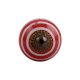 Red Striped Small Ceramic Cabinet Knob