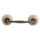 White Embossed Bridge Wardrobe Handle