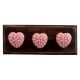 Pink Heart Etched Ceramic Wooden Hooks