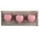 Pink Heart Etched Ceramic Wooden Hooks
