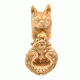 Golden Bronze Wolf Two Peacocks Knocker