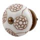 White Brown Marigold Floral Knob