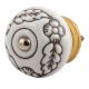 White Brown Leaf Flower Etched Knobs