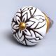Brown Amarylis Floral Etched Ceramic Knobs