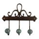 Sage Green Black Strip Ceramic Iron Hooks