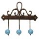 Turquoise Crackle Ceramic Iron Hooks