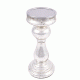 Silver Glass Pedestal Pillar Candle Holder(Set of 1 Piece)