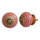 Peach White Striped Knob