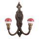 Red Floral Ceramic Iron Hooks