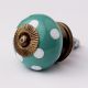 Sea Green Dotted Ceramic Knob