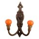Orange Crackle Ceramic Iron Hooks