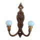 Turquoise Crackle Ceramic Iron Hooks