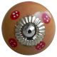 Camel Red Dotted Round Knob