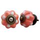 Pastel Orange White Dotted Knob
