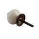 Cream Striped Small Ceramic Cabinet Knob