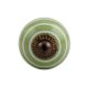 Pea Green Striped Small Ceramic Dresser Knob