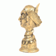 Golden Brass Tribal Pair Face Statue