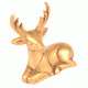 Handmade Bronze Deer Figurine in Sitting Position